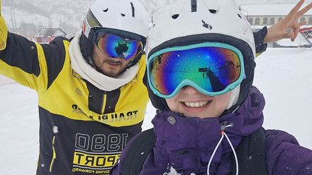 Анис и Лиза в горнолыжных очках